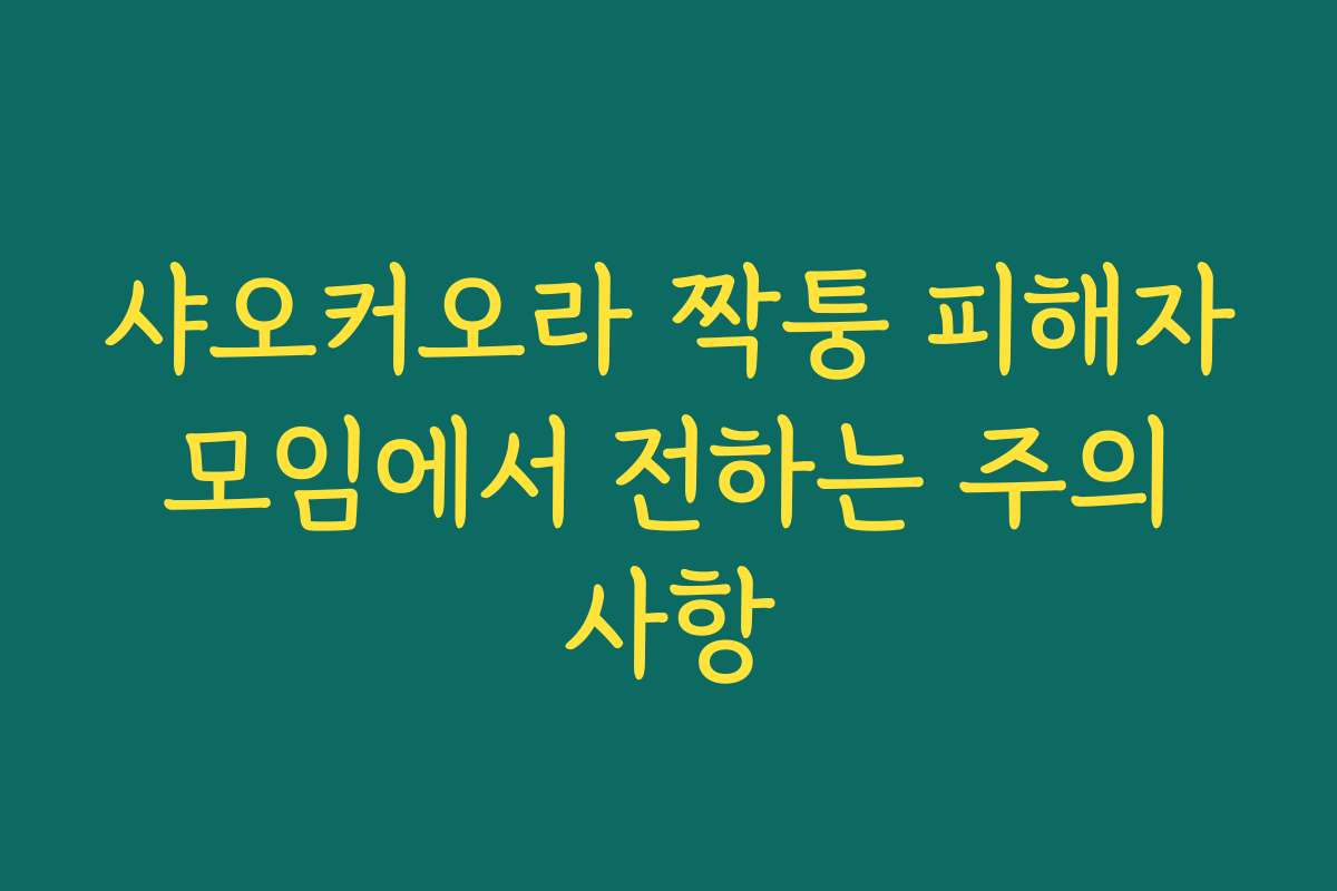 샤오커오라 짝퉁 피해자 모임에서 전하는 주의 사항