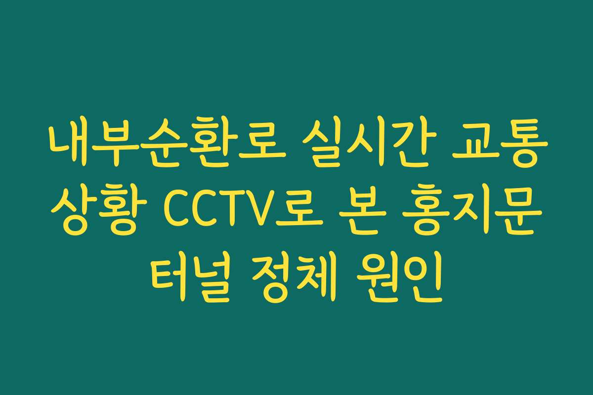 내부순환로 실시간 교통상황 CCTV로 본 홍지문터널 정체 원인