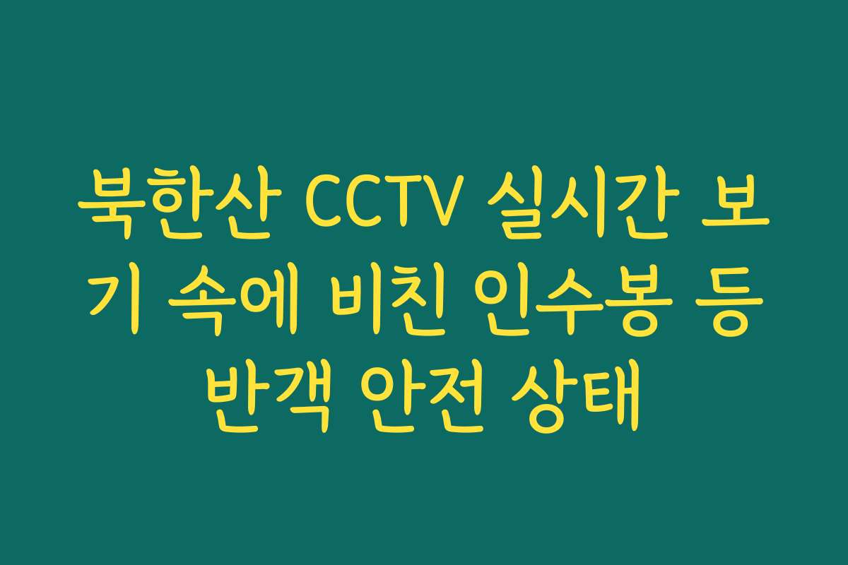 북한산 CCTV 실시간 보기 속에 비친 인수봉 등반객 안전 상태