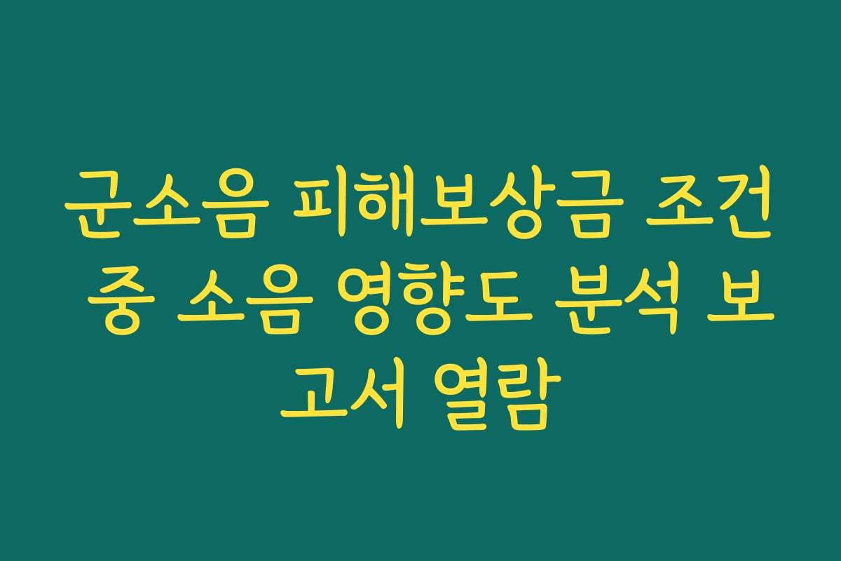 군소음 피해보상금 조건 중 소음 영향도 분석 보고서 열람 군소음 피해보상금 조건 중 소음 영향도 분석 보고서 열람