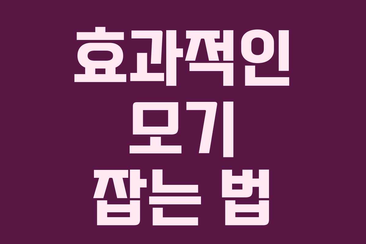 효과적인 모기 잡는 법