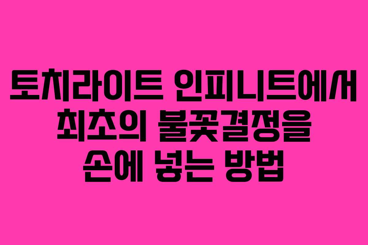토치라이트 인피니트에서 최초의 불꽃결정을 손에 넣는 방법