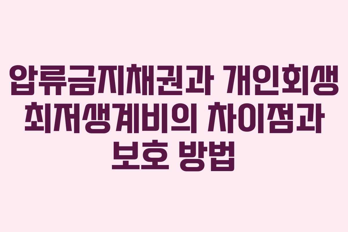 압류금지채권과 개인회생 최저생계비의 차이점과 보호 방법