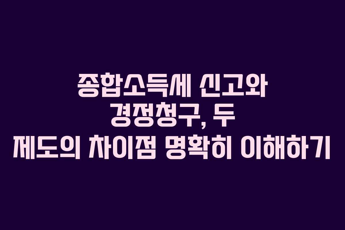 종합소득세 신고와 경정청구, 두 제도의 차이점 명확히 이해하기 종합소득세 신고와 경정청구, 두 제도의 차이점 명확히 이해하기
