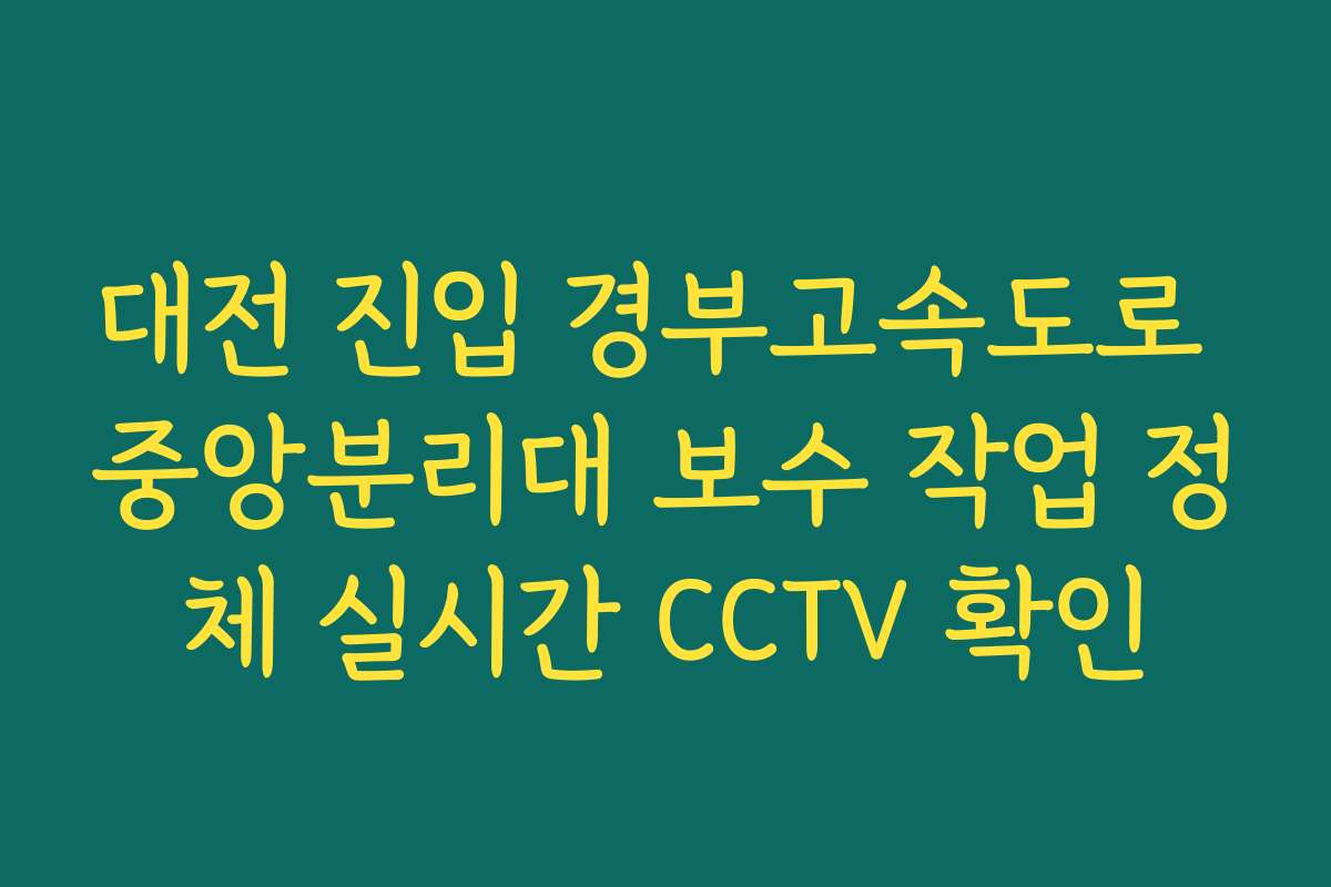 대전 진입 경부고속도로 중앙분리대 보수 작업 정체 실시간 CCTV 확인 대전 진입 경부고속도로 중앙분리대 보수 작업 정체 실시간 CCTV 확인