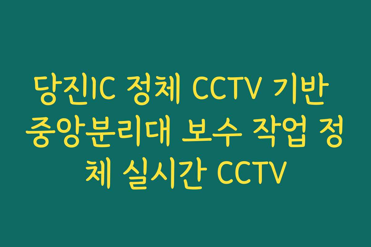 당진IC 정체 CCTV 기반 중앙분리대 보수 작업 정체 실시간 CCTV 당진IC 정체 CCTV 기반 중앙분리대 보수 작업 정체 실시간 CCTV