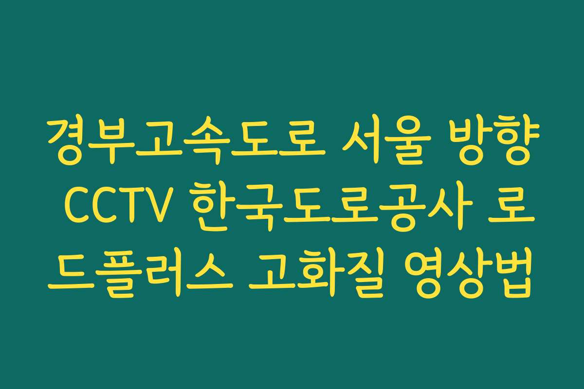 경부고속도로 서울 방향 CCTV 한국도로공사 로드플러스 고화질 영상법 경부고속도로 서울 방향 CCTV 한국도로공사 로드플러스 고화질 영상법