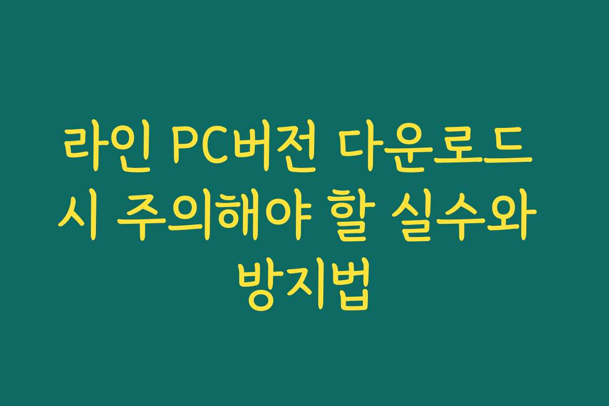 라인 PC버전 다운로드 시 주의해야 할 실수와 방지법
