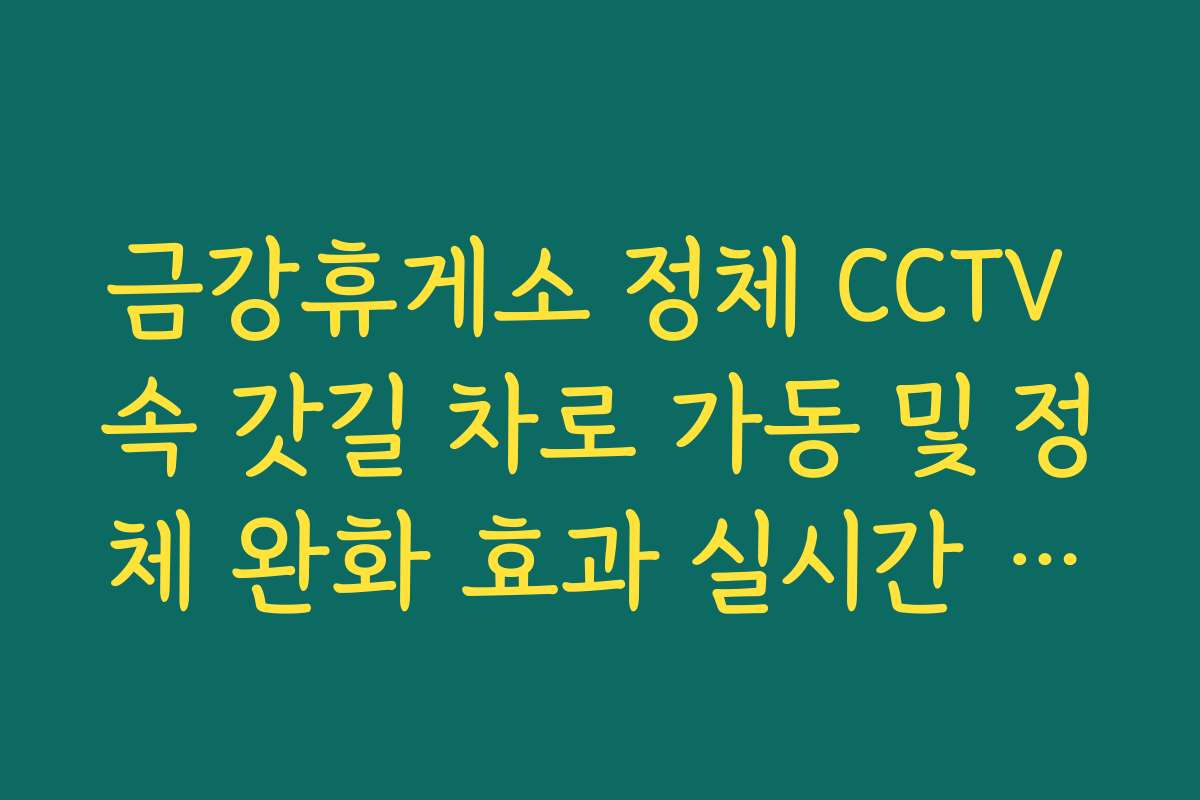 금강휴게소 정체 CCTV 속 갓길 차로 가동 및 정체 완화 효과 실시간 분석
