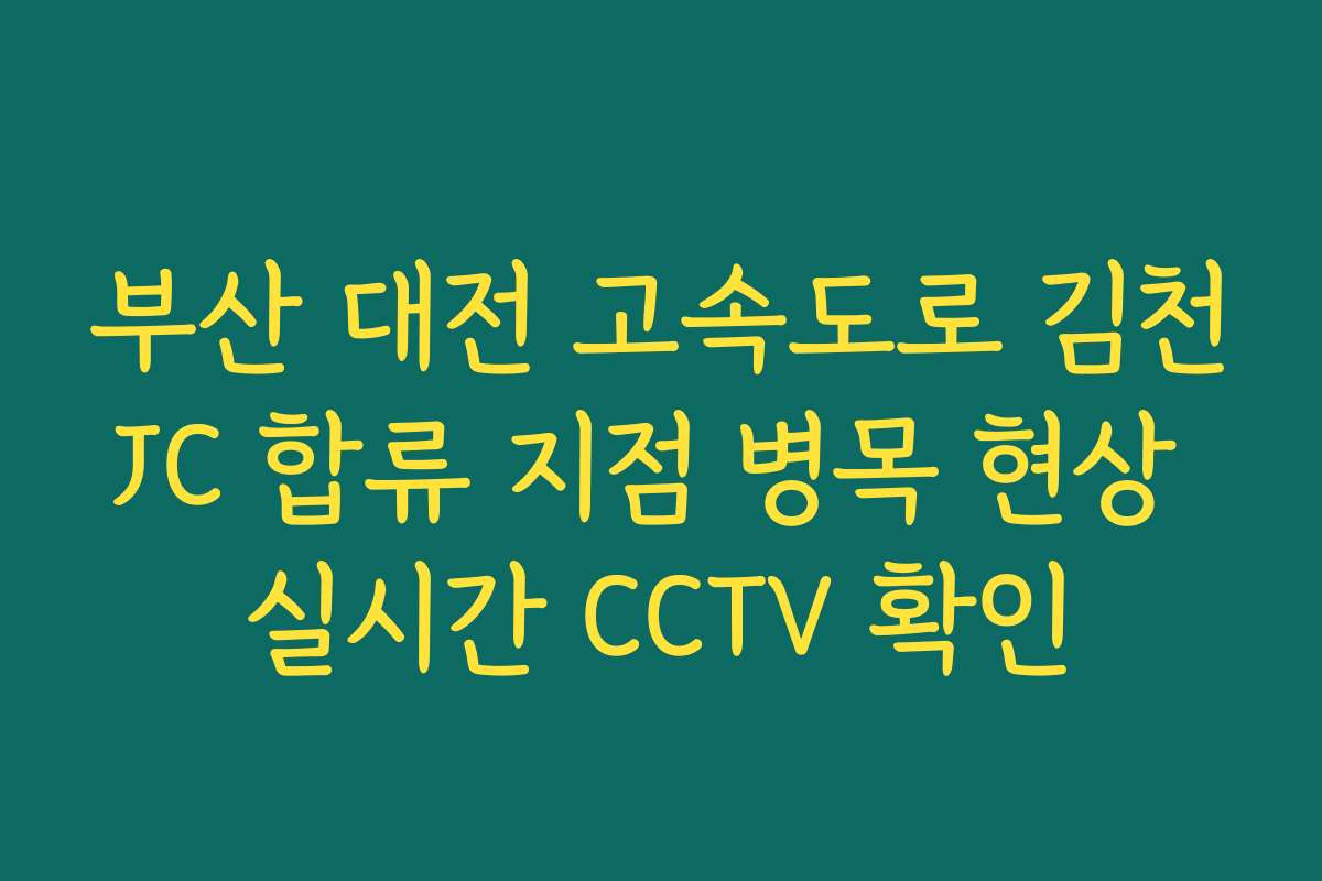 부산 대전 고속도로 김천JC 합류 지점 병목 현상 실시간 CCTV 확인 부산 대전 고속도로 김천JC 합류 지점 병목 현상 실시간 CCTV 확인
