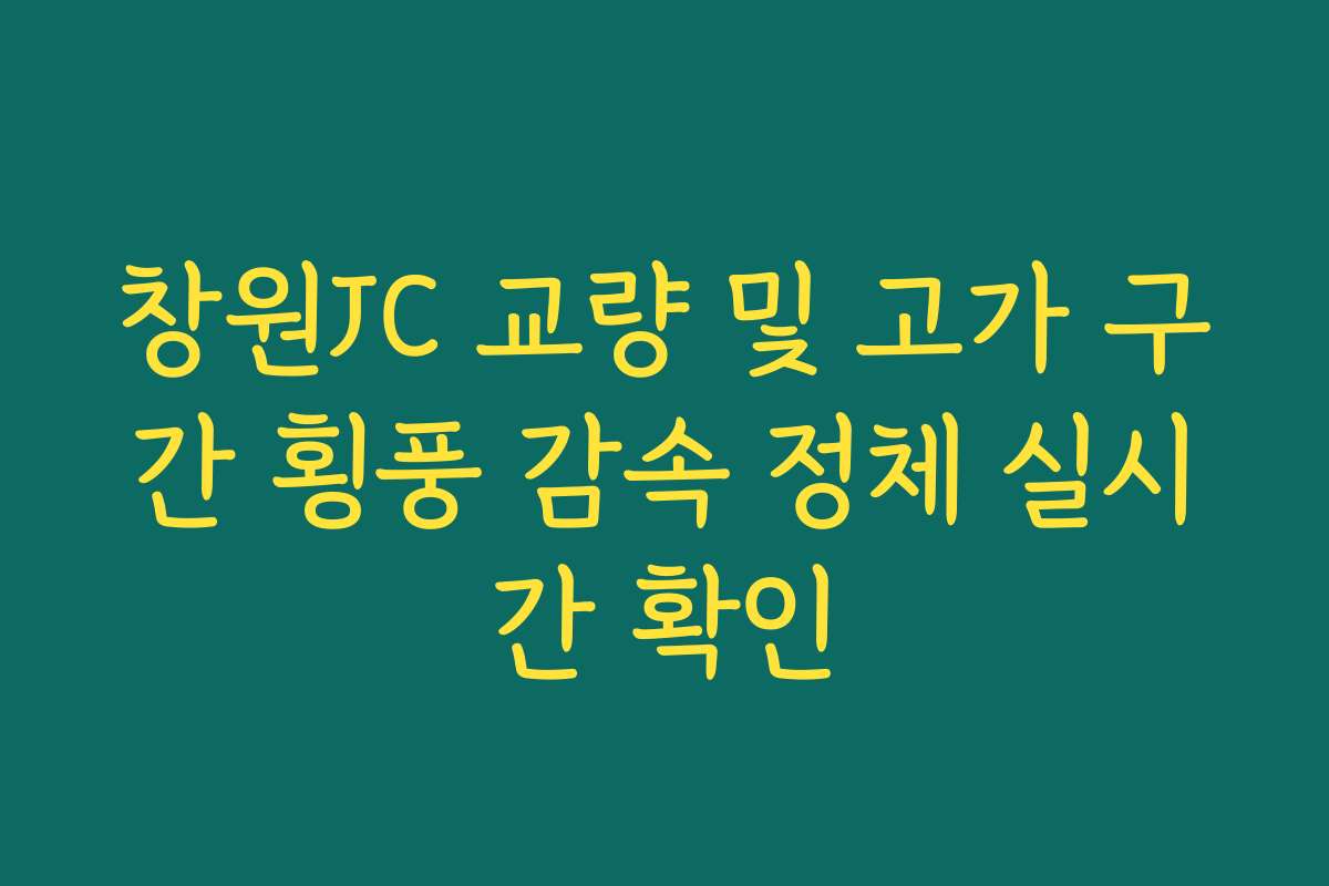 창원JC 교량 및 고가 구간 횡풍 감속 정체 실시간 확인 창원JC 교량 및 고가 구간 횡풍 감속 정체 실시간 확인