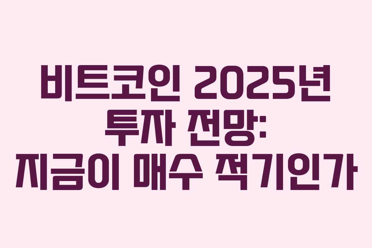 비트코인 2025년 투자 전망: 지금이 매수 적기인가 비트코인 2025년 투자 전망: 지금이 매수 적기인가