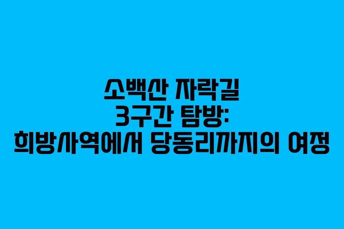 소백산 자락길 3구간 탐방: 희방사역에서 당동리까지의 여정 소백산 자락길 3구간 탐방: 희방사역에서 당동리까지의 여정