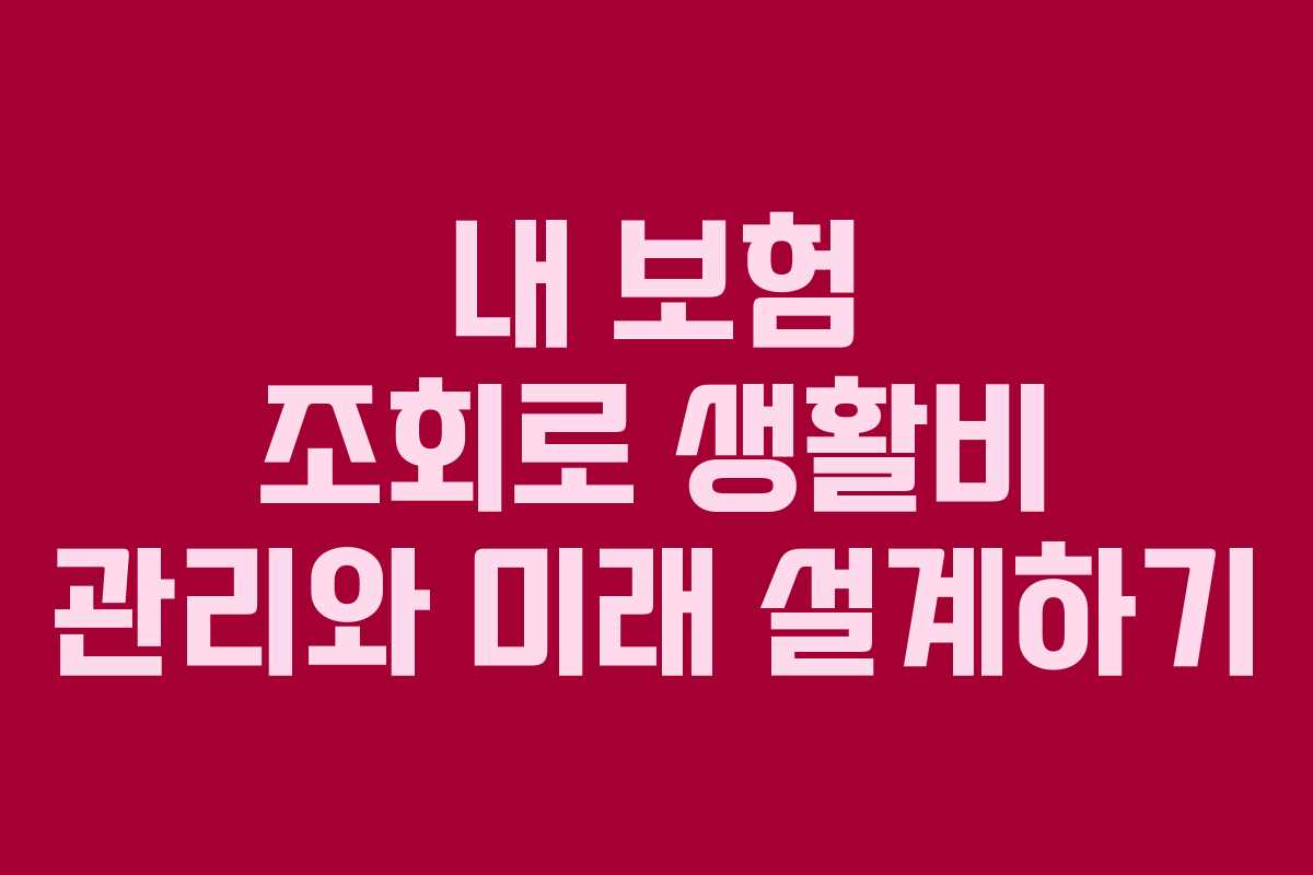 내 보험 조회로 생활비 관리와 미래 설계하기