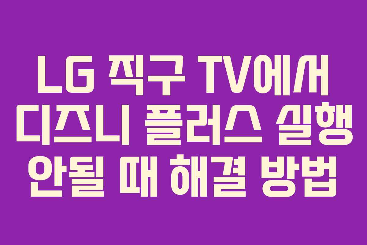 LG 직구 TV에서 디즈니 플러스 실행 안될 때 해결 방법 LG 직구 TV에서 디즈니 플러스 실행 안될 때 해결 방법