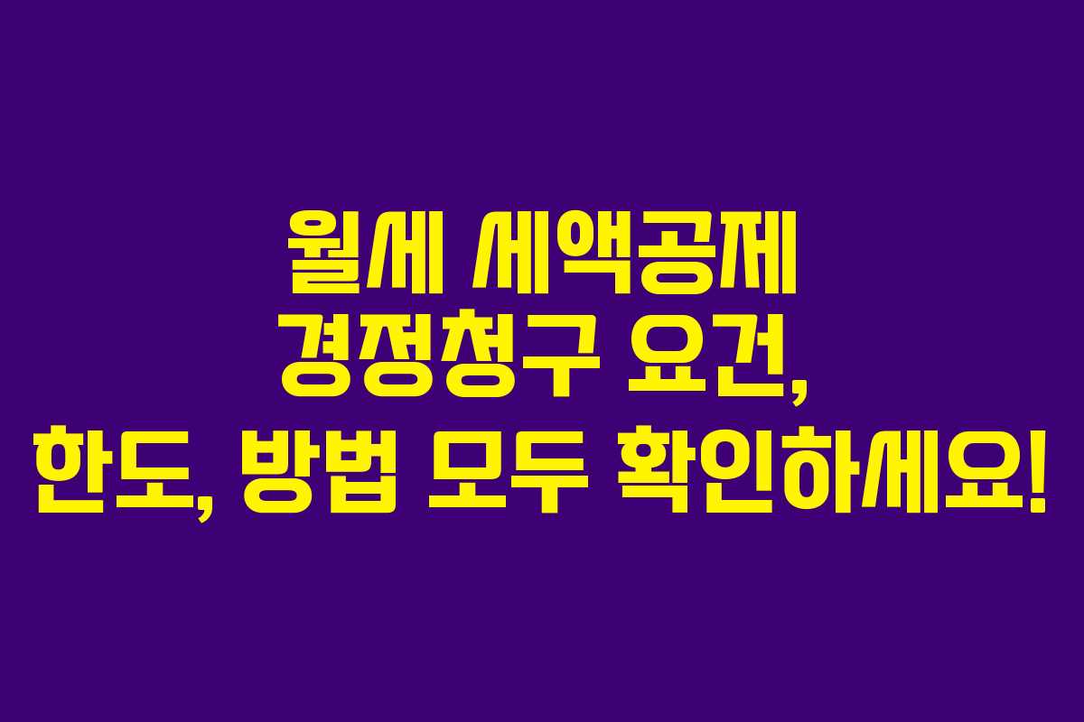 월세 세액공제 경정청구 요건, 한도, 방법 모두 확인하세요! 월세 세액공제 경정청구 요건, 한도, 방법 모두 확인하세요!