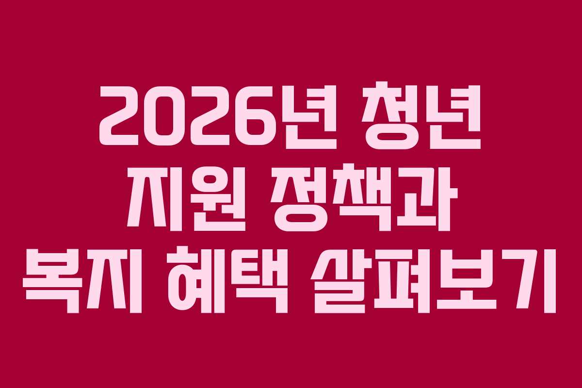 2026년 청년 지원 정책과 복지 혜택 살펴보기