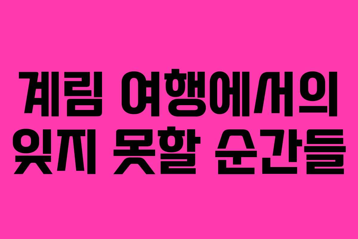 계림 여행에서의 잊지 못할 순간들 계림 여행에서의 잊지 못할 순간들