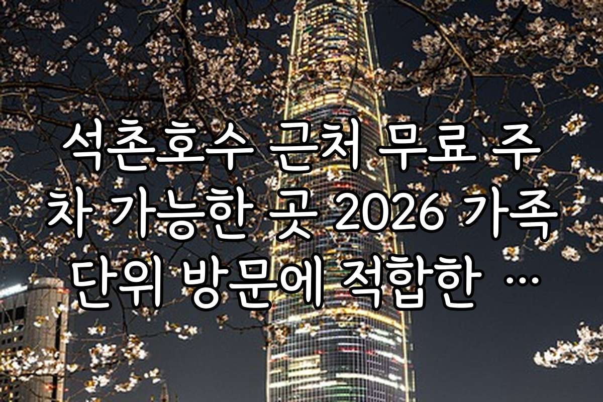 석촌호수 근처 무료 주차 가능한 곳 2026 가족 단위 방문에 적합한 장소와 주차 정보