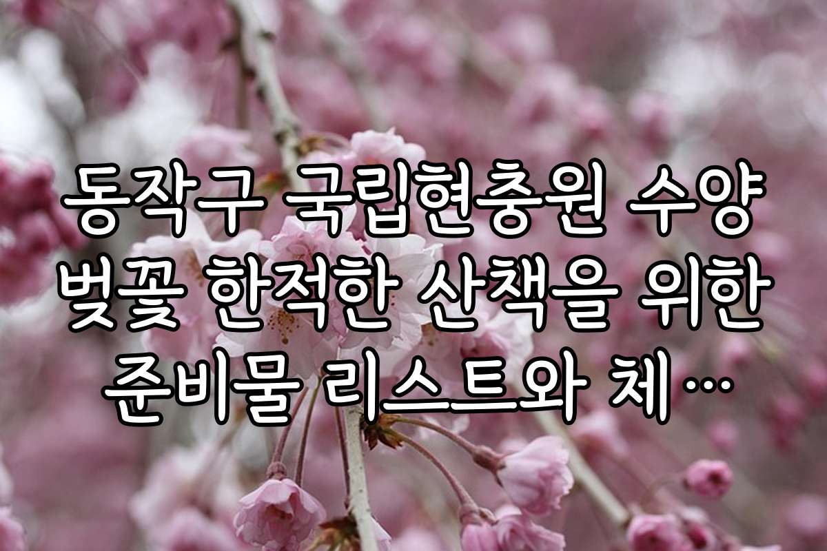 동작구 국립현충원 수양벚꽃 한적한 산책을 위한 준비물 리스트와 체크포인트