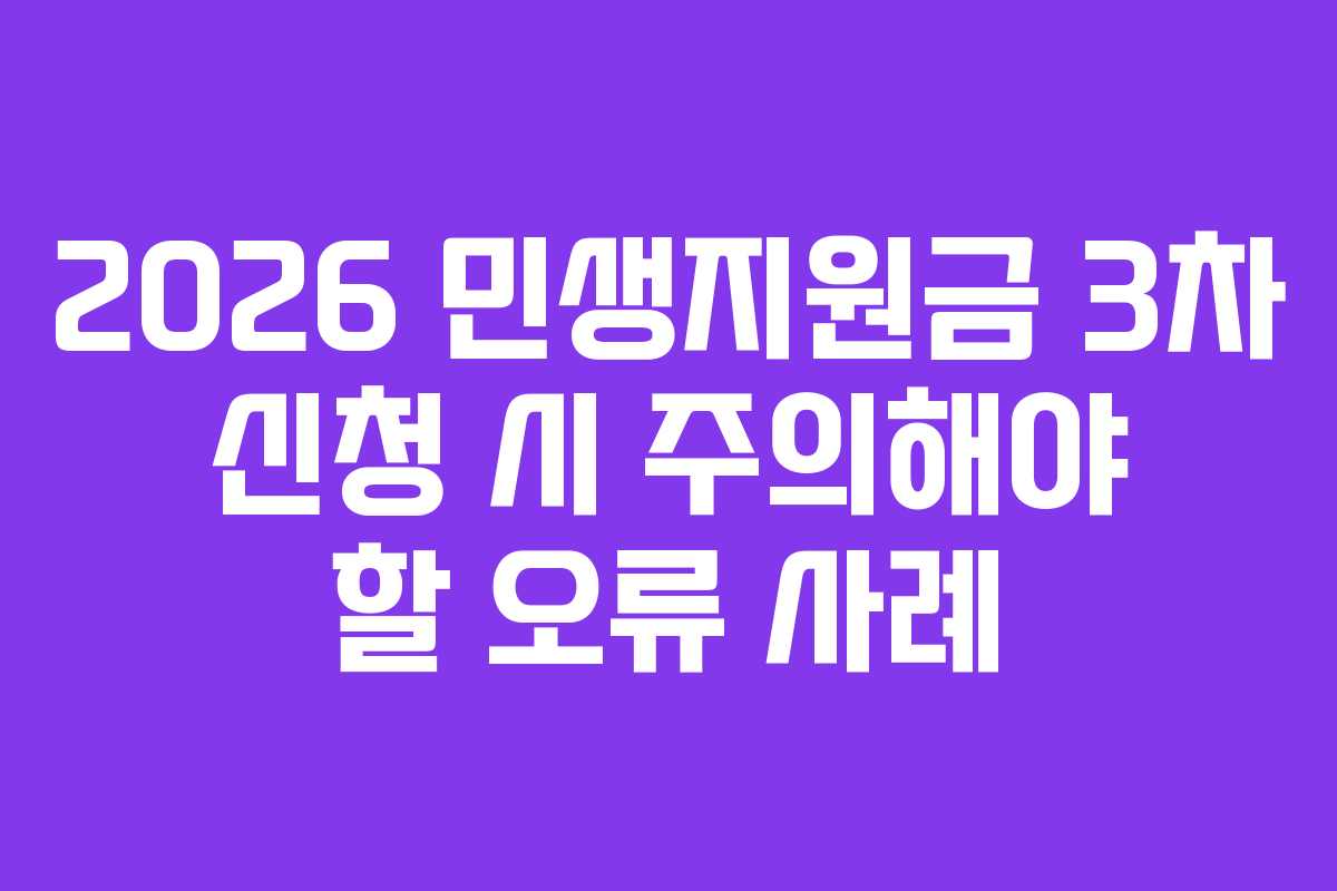 2026 민생지원금 3차 신청 시 주의해야 할 오류 사례
