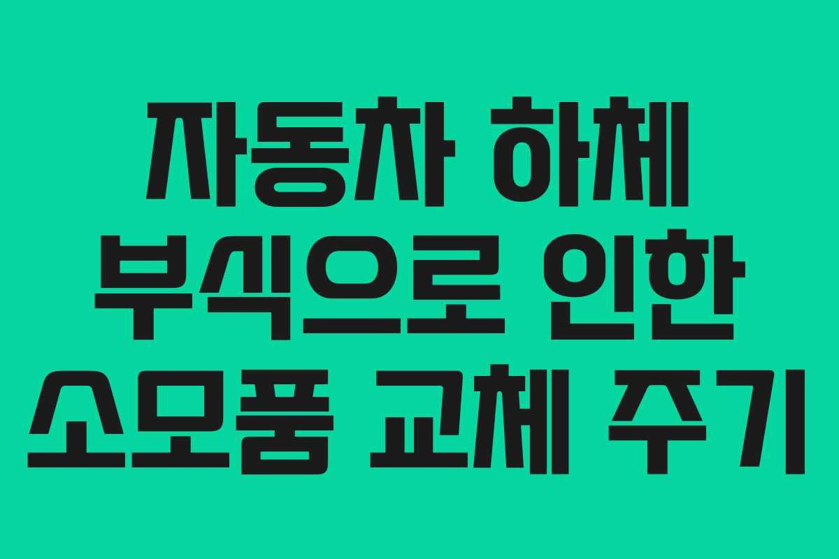 자동차 하체 부식으로 인한 소모품 교체 주기