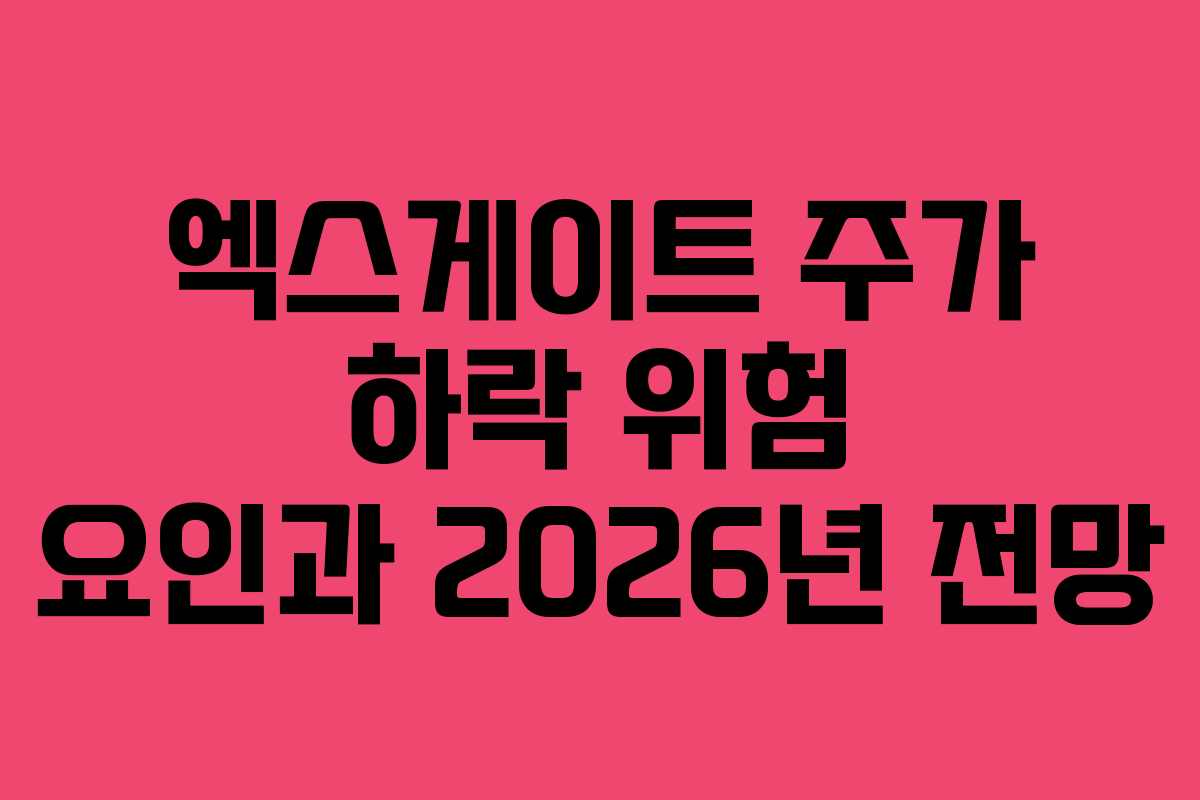 엑스게이트 주가 하락 위험 요인과 2026년 전망