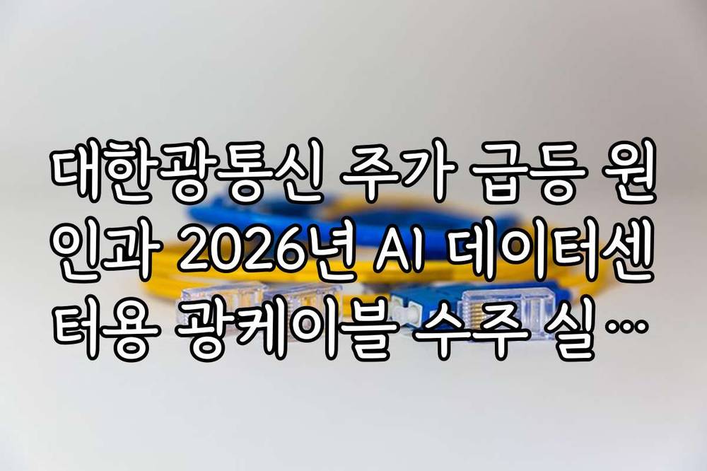 대한광통신 주가 급등 원인과 2026년 AI 데이터센터용 광케이블 수주 실적 분석