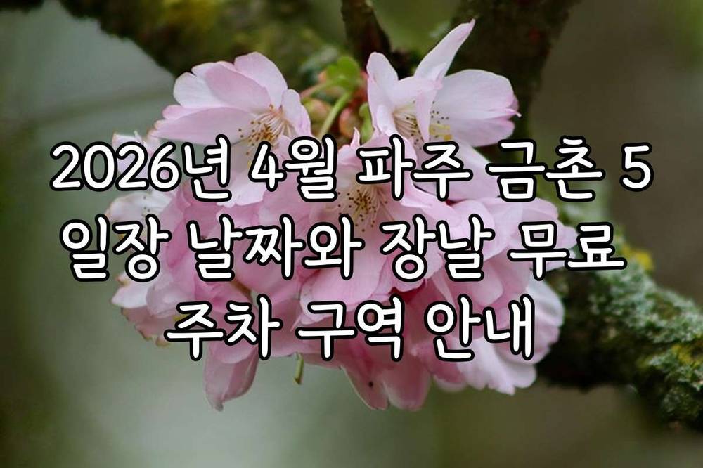 2026년 4월 파주 금촌 5일장 날짜와 장날 무료 주차 구역 안내
