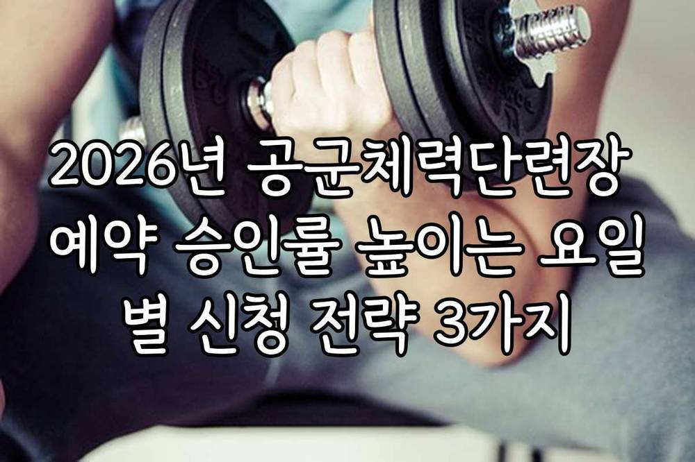 2026년 공군체력단련장 예약 승인률 높이는 요일별 신청 전략 3가지