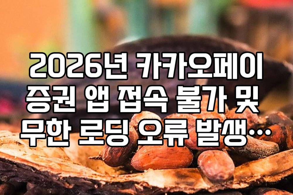 2026년 카카오페이증권 앱 접속 불가 및 무한 로딩 오류 발생 시 해결 방법