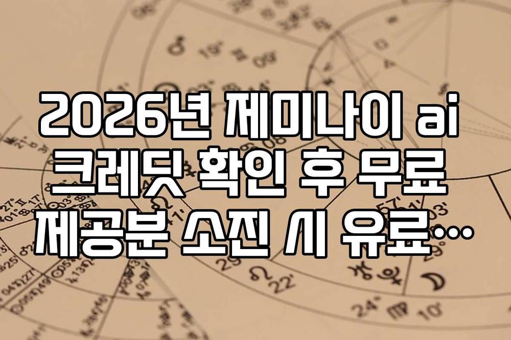 2026년 제미나이 ai 크레딧 확인 후 무료 제공분 소진 시 유료 전환 안내
