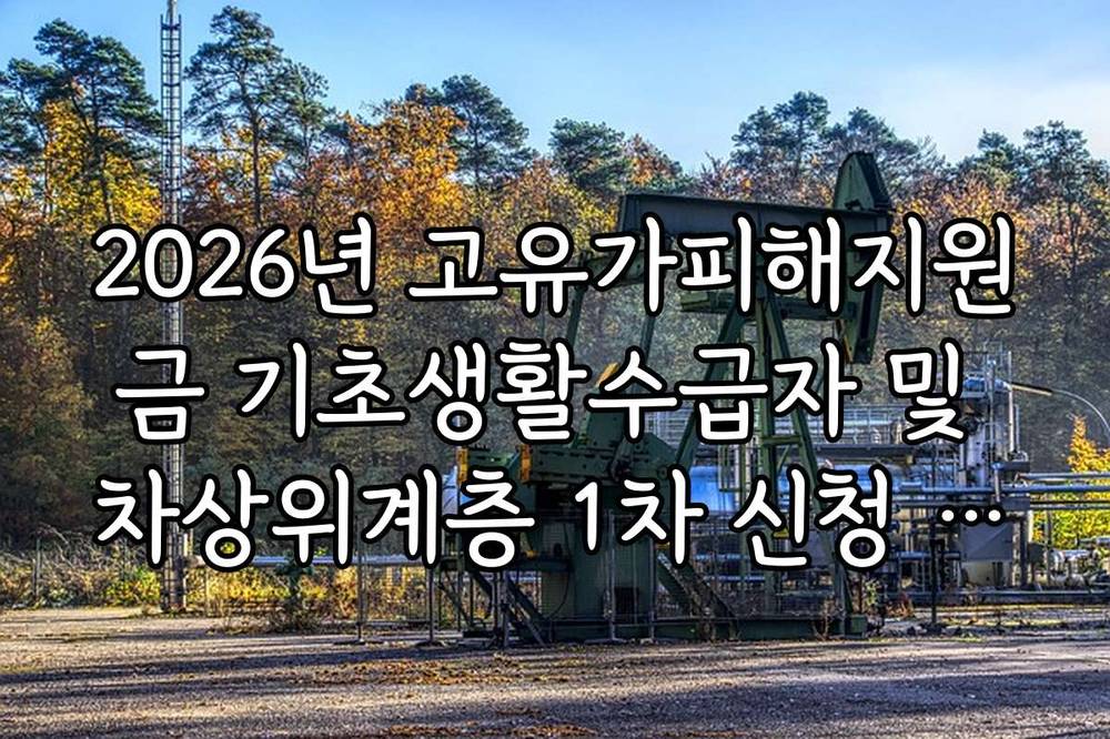 2026년 고유가피해지원금 기초생활수급자 및 차상위계층 1차 신청 방법