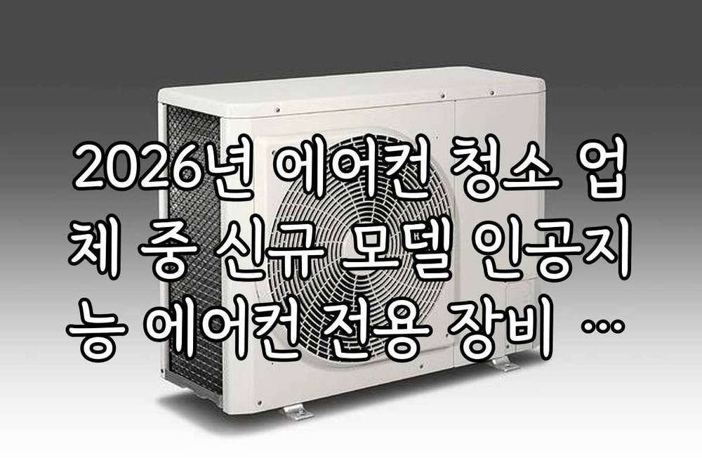 2026년 에어컨 청소 업체 중 신규 모델 인공지능 에어컨 전용 장비 보유 여부