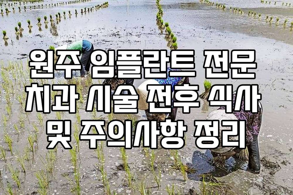 원주 임플란트 전문 치과 시술 전후 식사 및 주의사항 정리