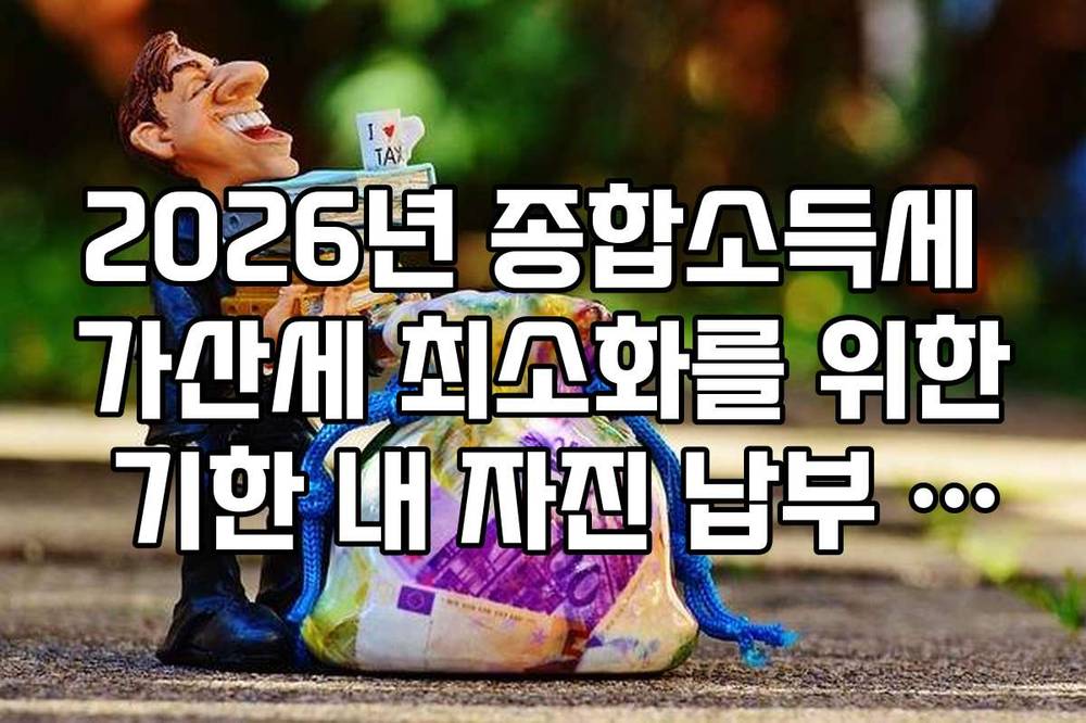 2026년 종합소득세 가산세 최소화를 위한 기한 내 자진 납부 혜택 정리