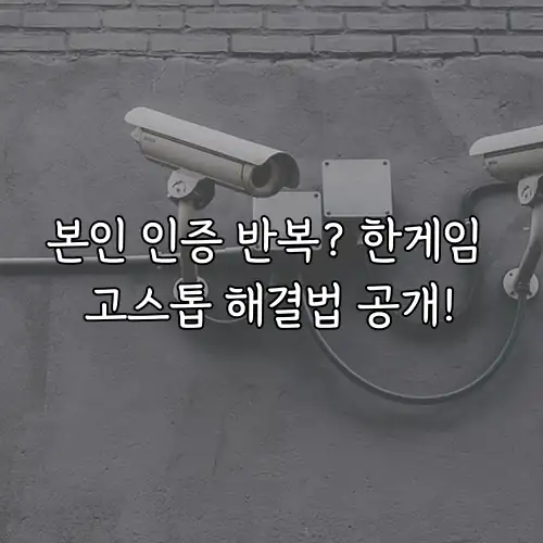 본인 인증 반복? 한게임 고스톱 해결법 공개!