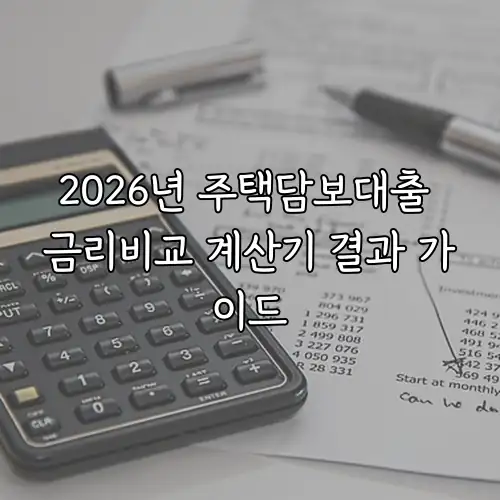 2026년 주택담보대출 금리비교 계산기 결과 가이드