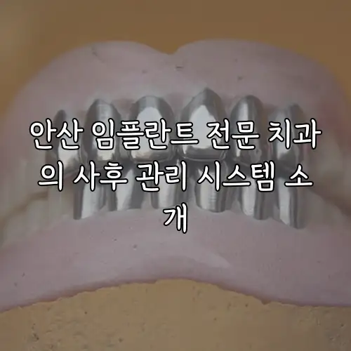 안산 임플란트 전문 치과의 사후 관리 시스템 소개