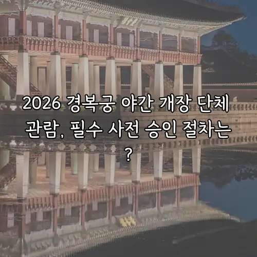 2026 경복궁 야간 개장 단체 관람, 필수 사전 승인 절차는?