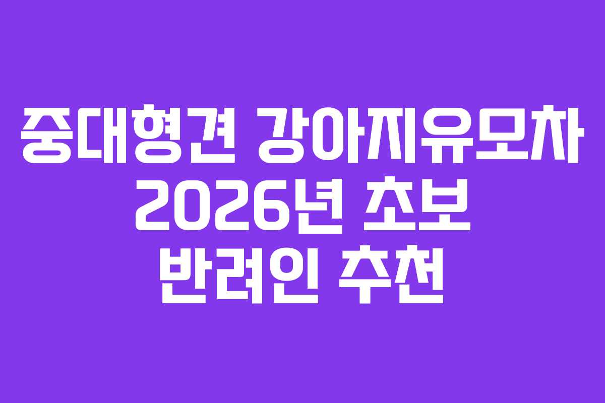 중대형견 강아지유모차 2026년 초보 반려인 추천