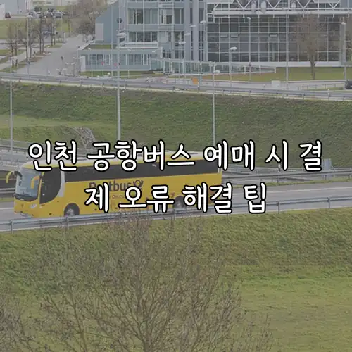 인천 공항버스 예매 시 결제 오류 해결 팁